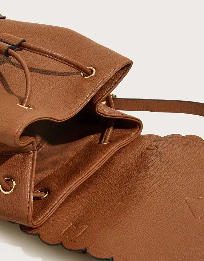 Scallop Backpack Tan Women Monsoon Bags and Purses