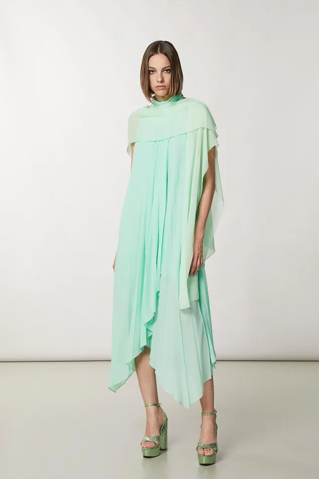 Scarves Women Patrizia Pepe Viscose Chiffon Stole Planet Green