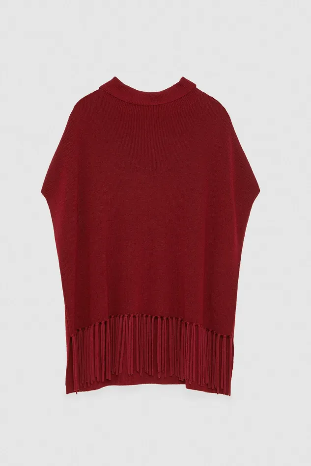 Scarves Women Patrizia Pepe Wool Poncho Martian Red