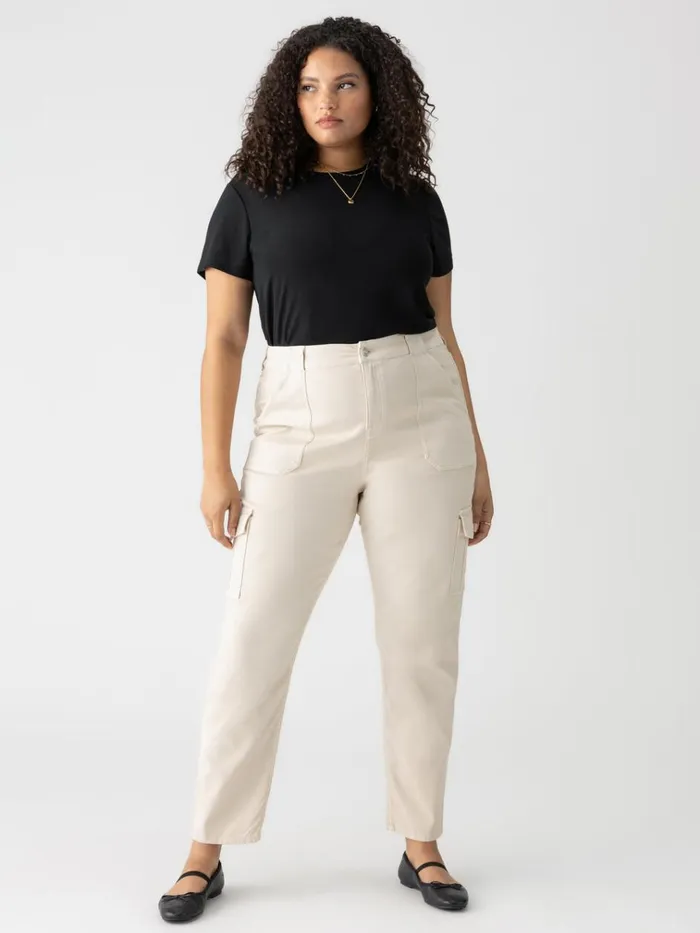 Sculpted Hayden Cargo Standard Rise Pant Toasted Almond Inclusive Collection Women Sanctuary Clothing Pants
