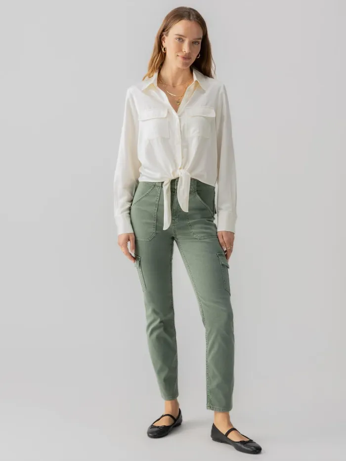 Sculpted Hayden Slim Straight Standard Rise Pant Dark Spruce Women Sanctuary Clothing Pants