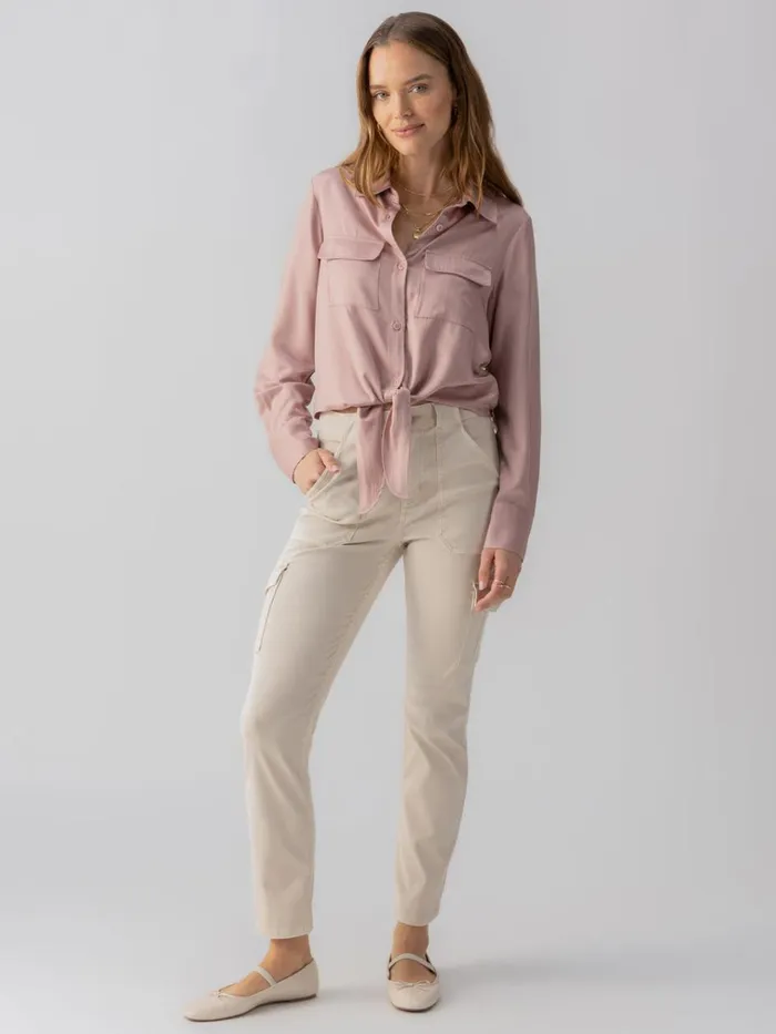 Sculpted Hayden Slim Straight Standard Rise Pant Toasted Almond Women Sanctuary Clothing Pants