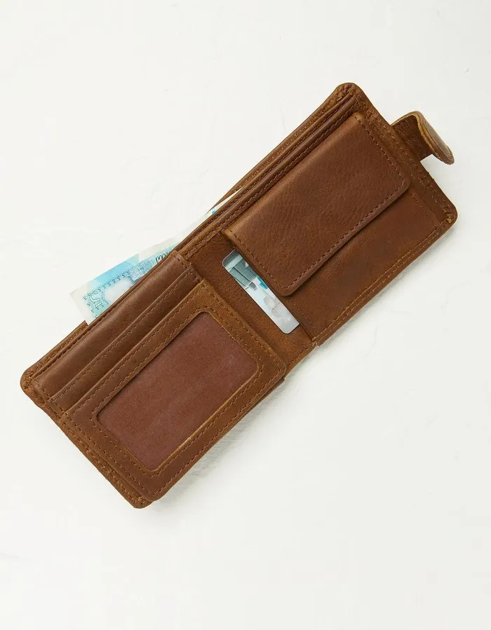 Seamed Leather Wallet Tan Men FatFace Bags and Wallets