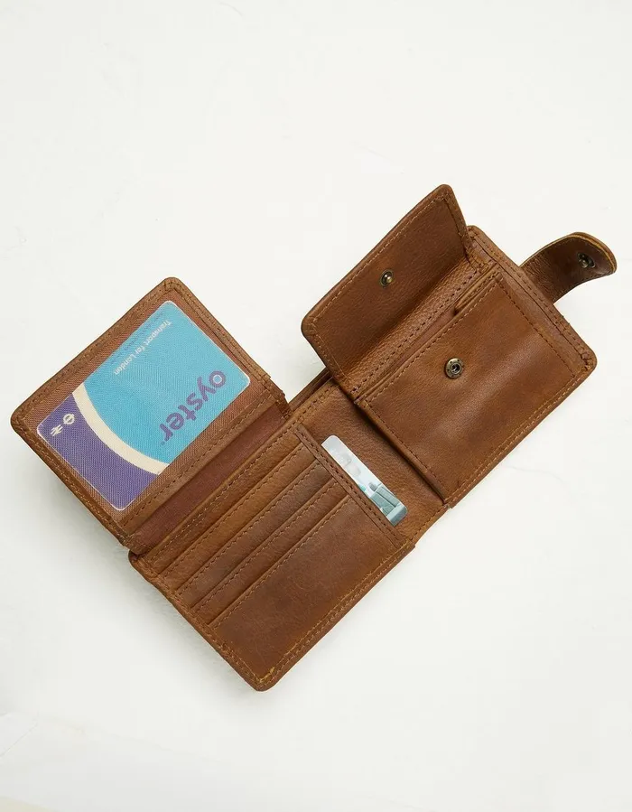 Seamed Leather Wallet Tan Men FatFace Bags and Wallets