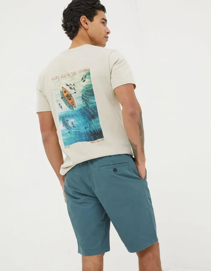 Seaton Pull On Shorts Dark Teal Green Men FatFace Shorts