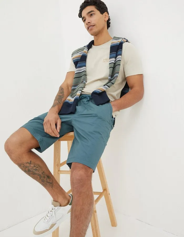 Seaton Pull On Shorts Dark Teal Green Men FatFace Shorts
