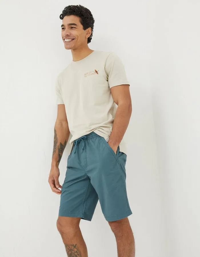 Seaton Pull On Shorts Dark Teal Green Men FatFace Shorts