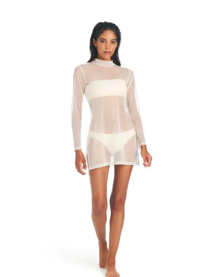 See It Through CoverUp Dress White Sand Women Sanctuary Clothing Swim CoverUps