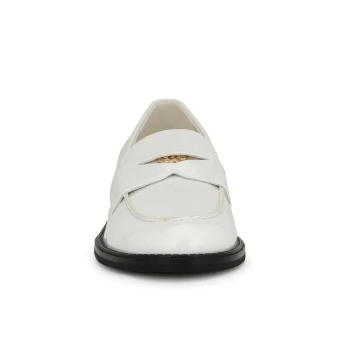 Seeme Penny Loafers White Patent Women Nine West Flats and Loafers
