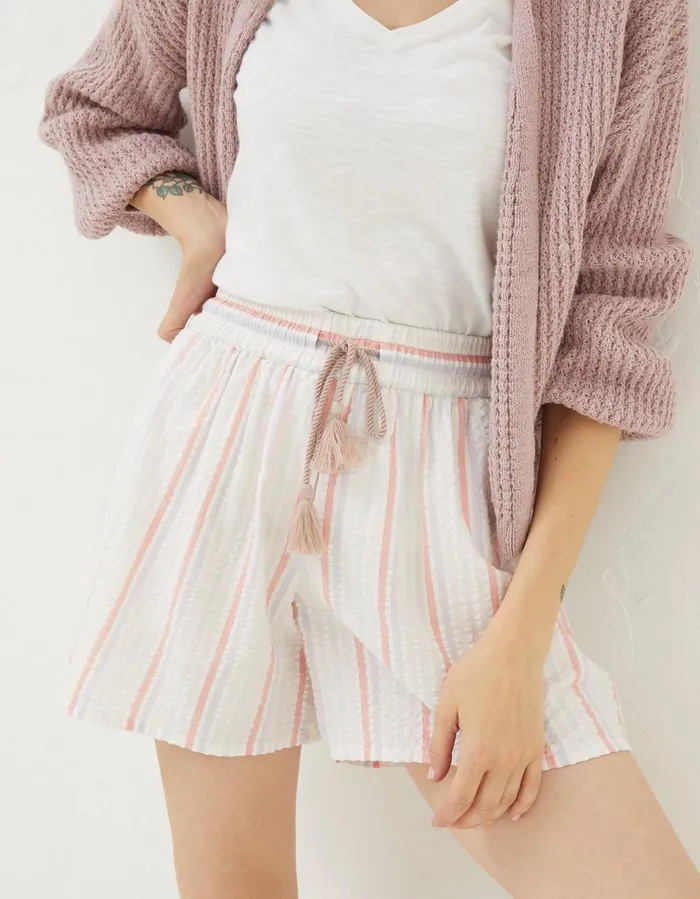 Seersucker Stripe Shorts Multi Women FatFace Nightwear and Loungewear