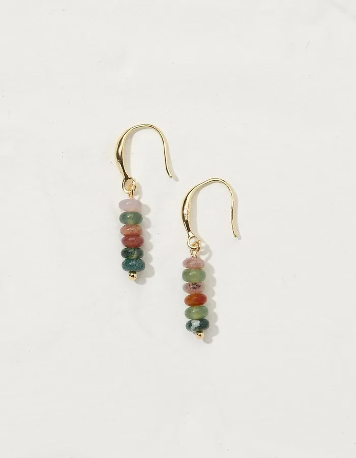 Semi Precious Drop Earrings Multi Women FatFace Jewellery