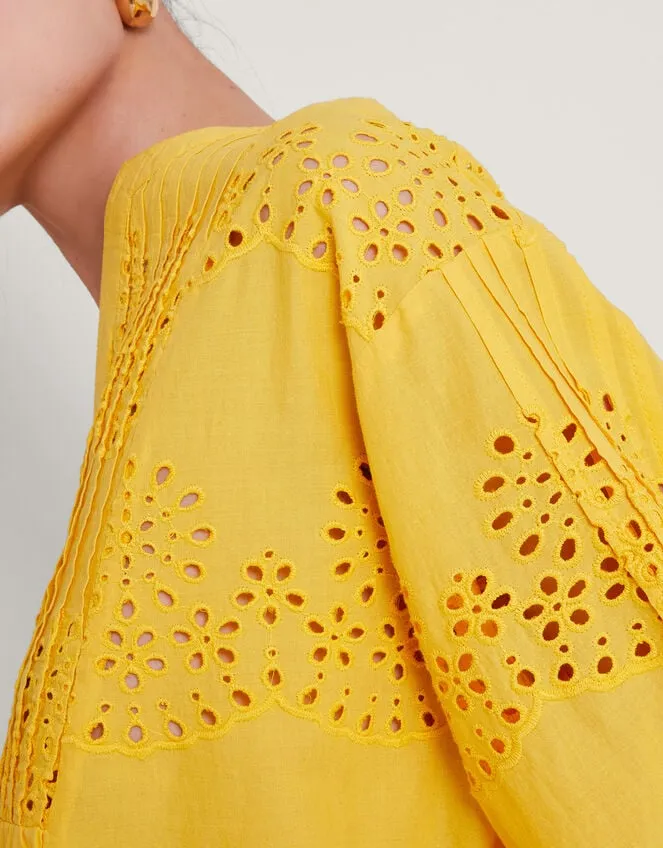 Serena Broderie Top Yellow Women Monsoon Casualwear