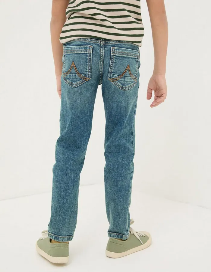 Seth Slim Washed Jeans Denim Blue Boys FatFace Jeans Trousers and Joggers