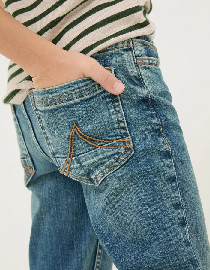 Seth Slim Washed Jeans Denim Blue Boys FatFace Jeans Trousers and Joggers