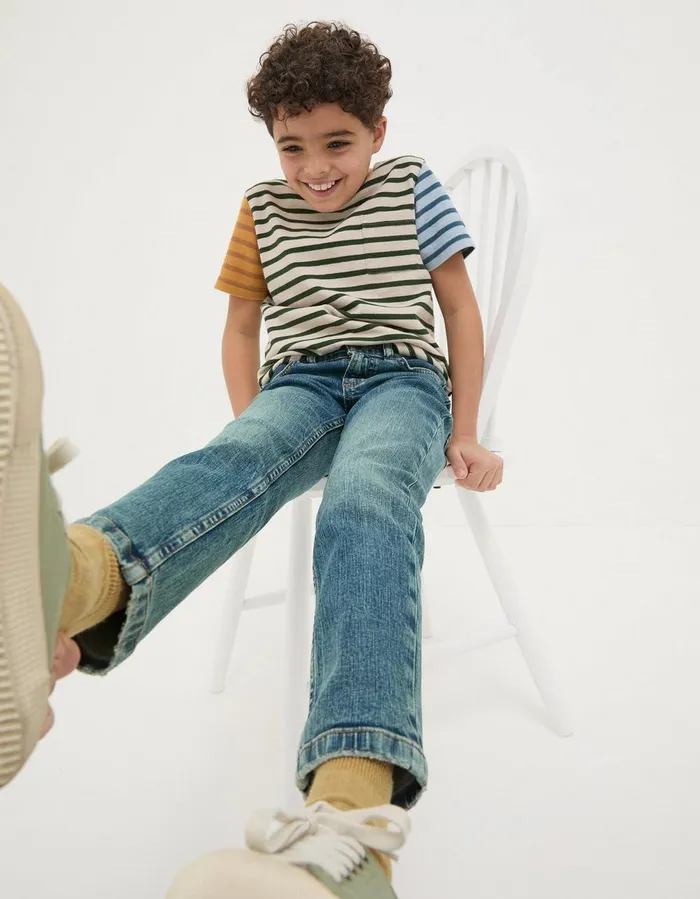 Seth Slim Washed Jeans Denim Blue Boys FatFace Jeans Trousers and Joggers