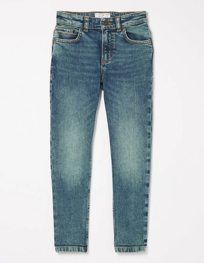 Seth Slim Washed Jeans Denim Blue Boys FatFace Jeans Trousers and Joggers
