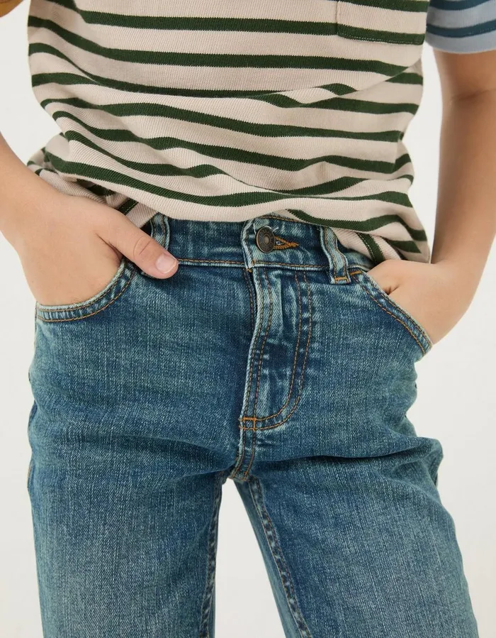 Seth Slim Washed Jeans Denim Blue Boys FatFace Jeans Trousers and Joggers