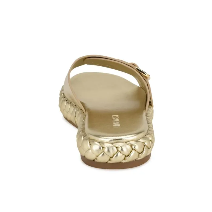 Shantel Casual Woven Footbed Sandals Platino Women Nine West Sandals