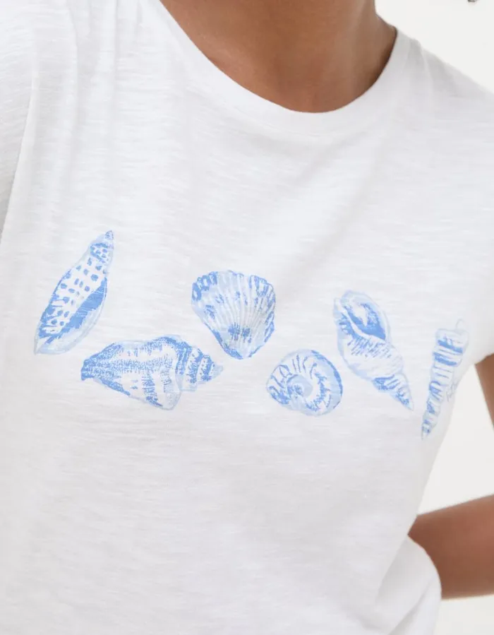 Shell Graphic TShirt Ivory Women FatFace Nightwear and Loungewear