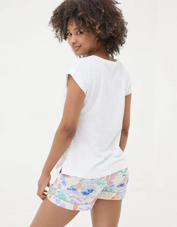 Shell Graphic TShirt Ivory Women FatFace Nightwear and Loungewear