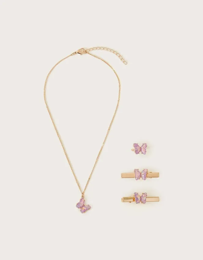 Shimmer Butterfly Hair And Jewellery Set Children Monsoon Girls039 Jewellery