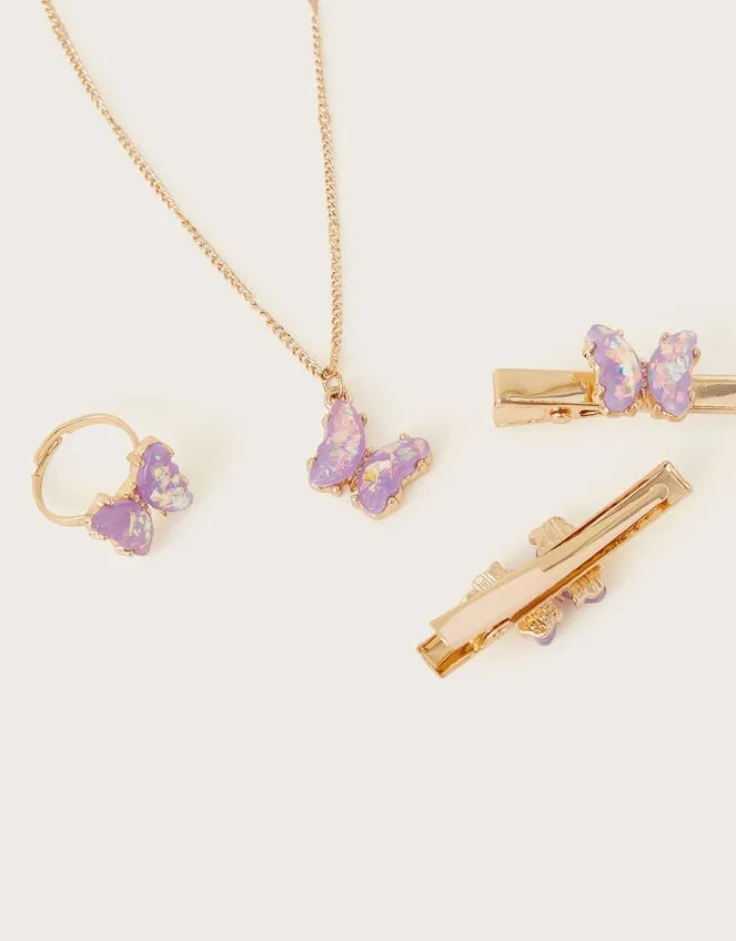 Shimmer Butterfly Hair And Jewellery Set Children Monsoon Girls039 Jewellery