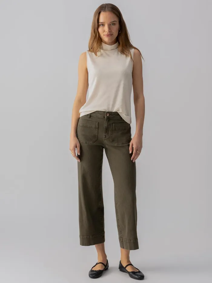 Shirred Neck Mesh Tank Birch Women Sanctuary Clothing Sweaters and Cardis