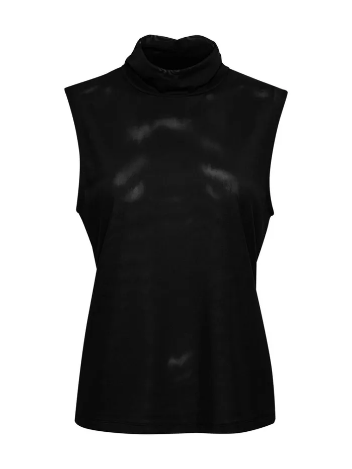 Shirred Neck Mesh Tank Black Inclusive Collection Women Sanctuary Clothing Sweaters and Cardis