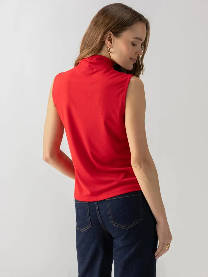 Shirred Neck Mesh Tank Cherry Red Women Sanctuary Clothing Tees and Tops Shirred Neck Mesh Tank Cherry Red Women Sanctuary Clothing Tees and Tops
