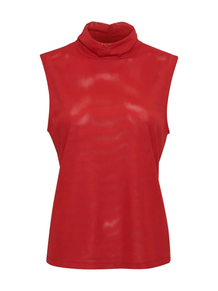 Shirred Neck Mesh Tank Cherry Red Women Sanctuary Clothing Tees and Tops Shirred Neck Mesh Tank Cherry Red Women Sanctuary Clothing Tees and Tops