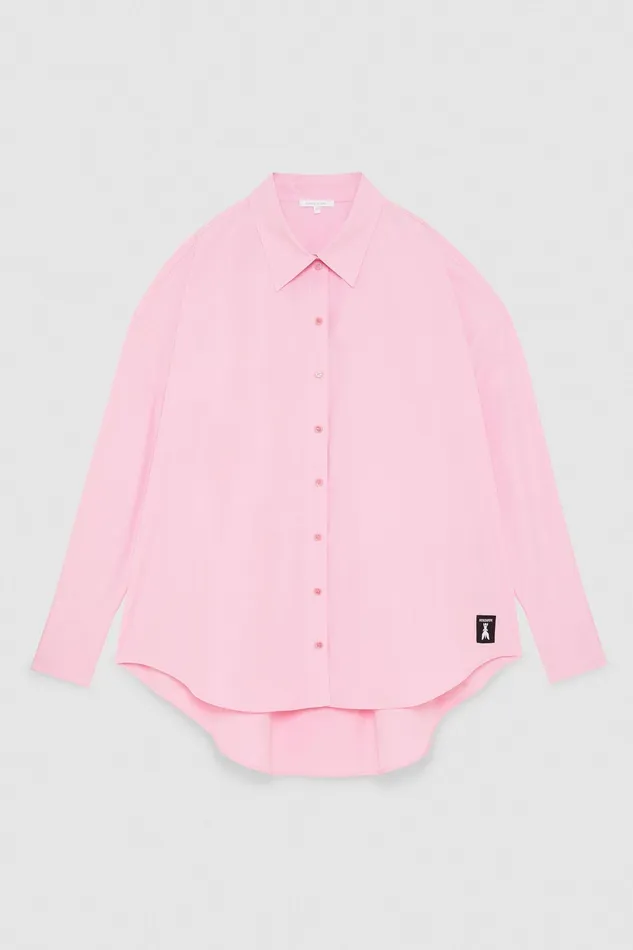 Shirts Women Patrizia Pepe Essential Cotton Over Shirt Fresh Pink