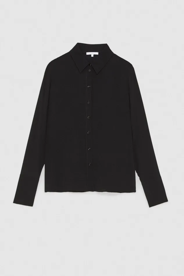 Shirts Women Patrizia Pepe Essential Crepe Shirt Nero