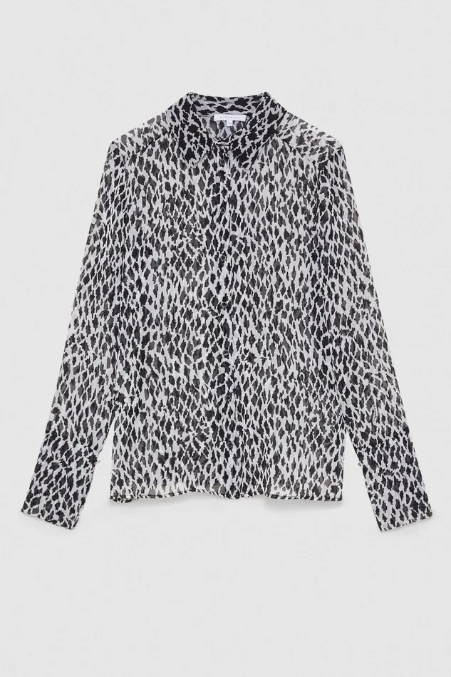 Shirts Women Patrizia Pepe Flowing Patterned Shirt Black White Fantasy