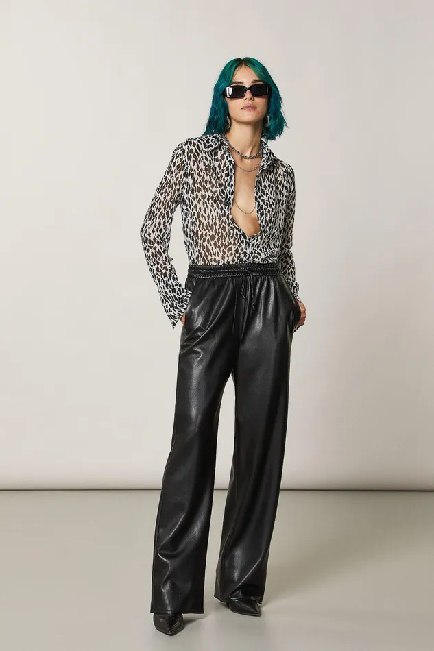Shirts Women Patrizia Pepe Flowing Patterned Shirt Black White Fantasy