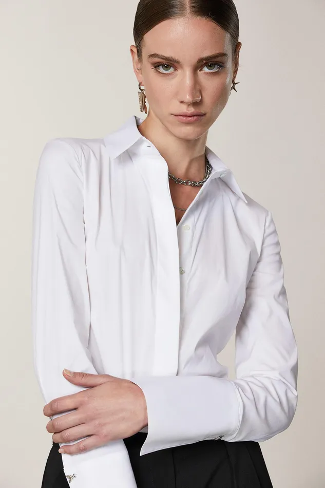 Shirts Women Patrizia Pepe Shirt Bodysuit Bianco Ottico