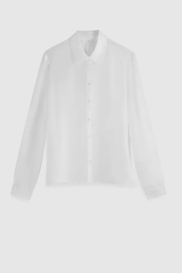 Shirts Women Patrizia Pepe Silk Voile Shirt Bianco