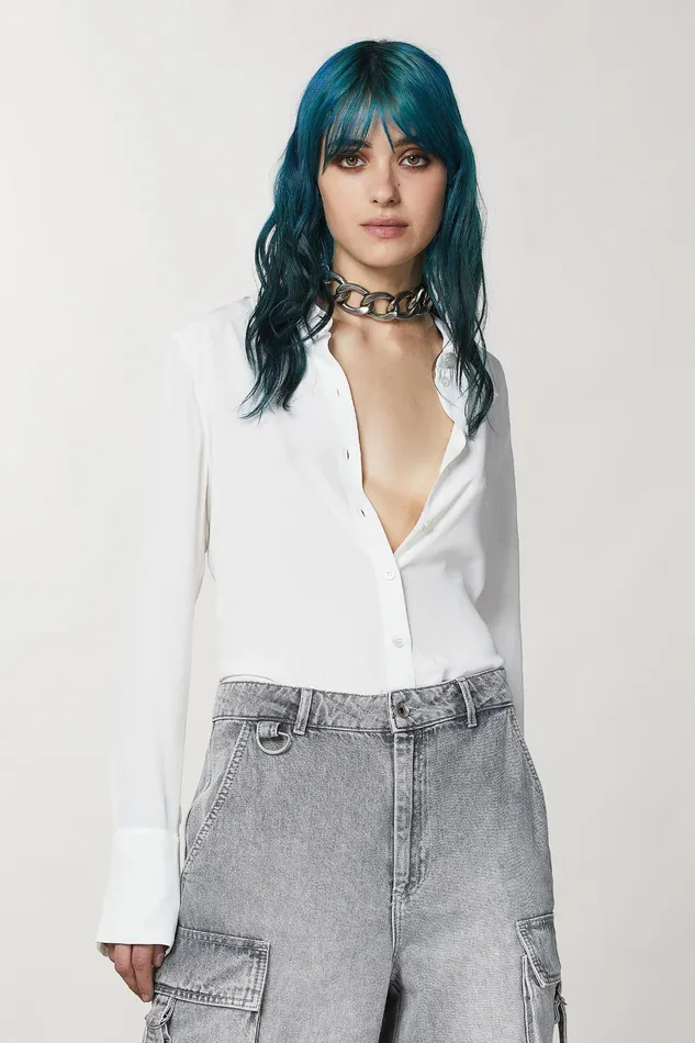 Shirts Women Patrizia Pepe Soft Viscose Shirt Bianco