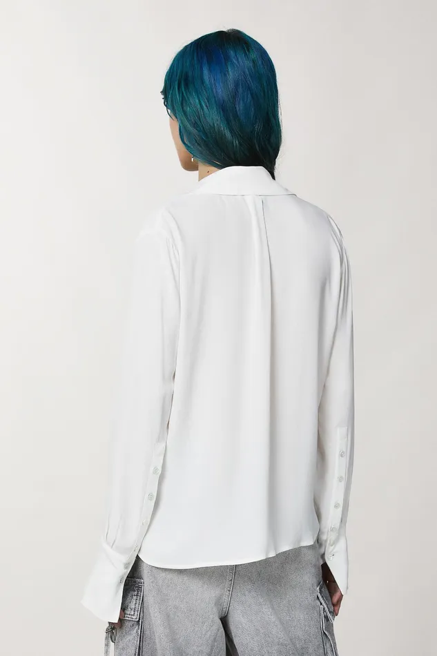 Shirts Women Patrizia Pepe Soft Viscose Shirt Bianco