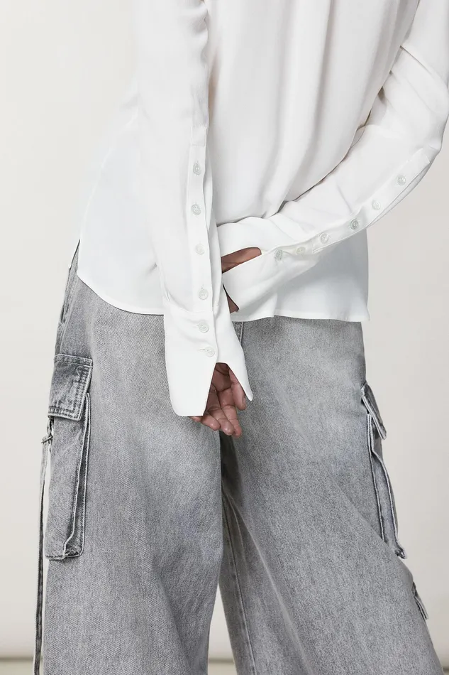Shirts Women Patrizia Pepe Soft Viscose Shirt Bianco