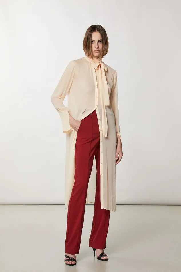 Shirts Women Patrizia Pepe Viscose Shirt Dress Astral Blush