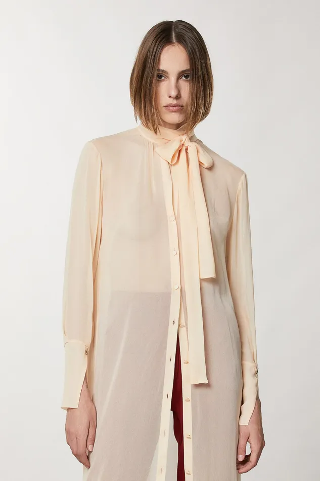 Shirts Women Patrizia Pepe Viscose Shirt Dress Astral Blush