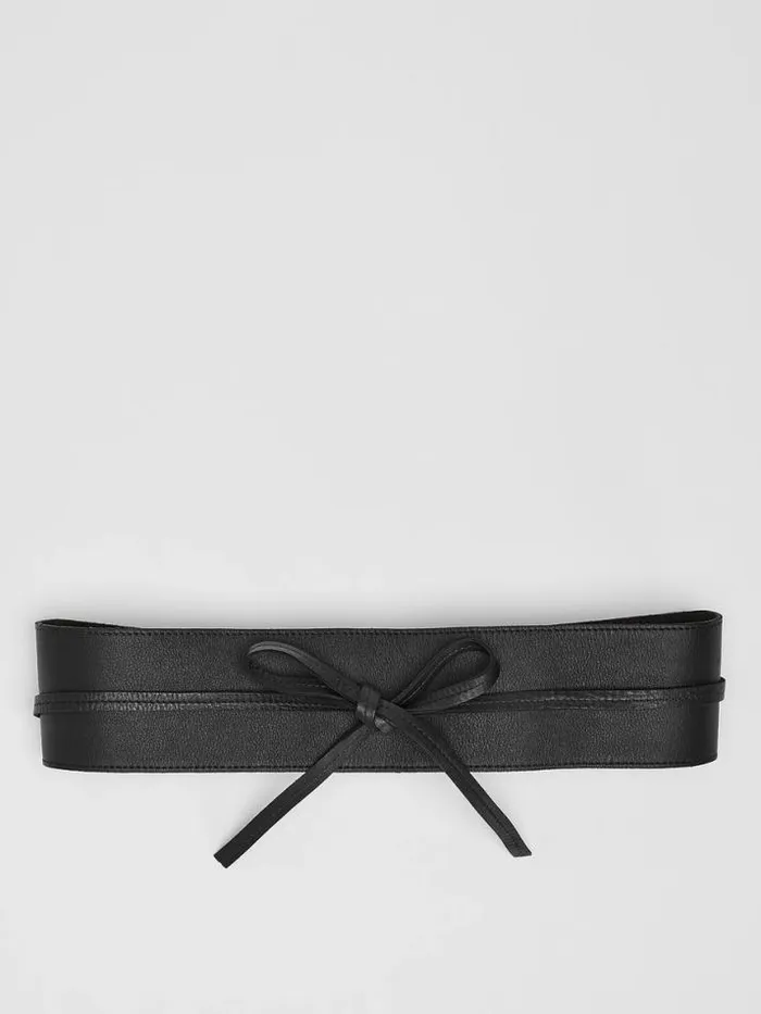 Shop Eileen Fisher Accessories Buttery Leather Wrap Belt Black