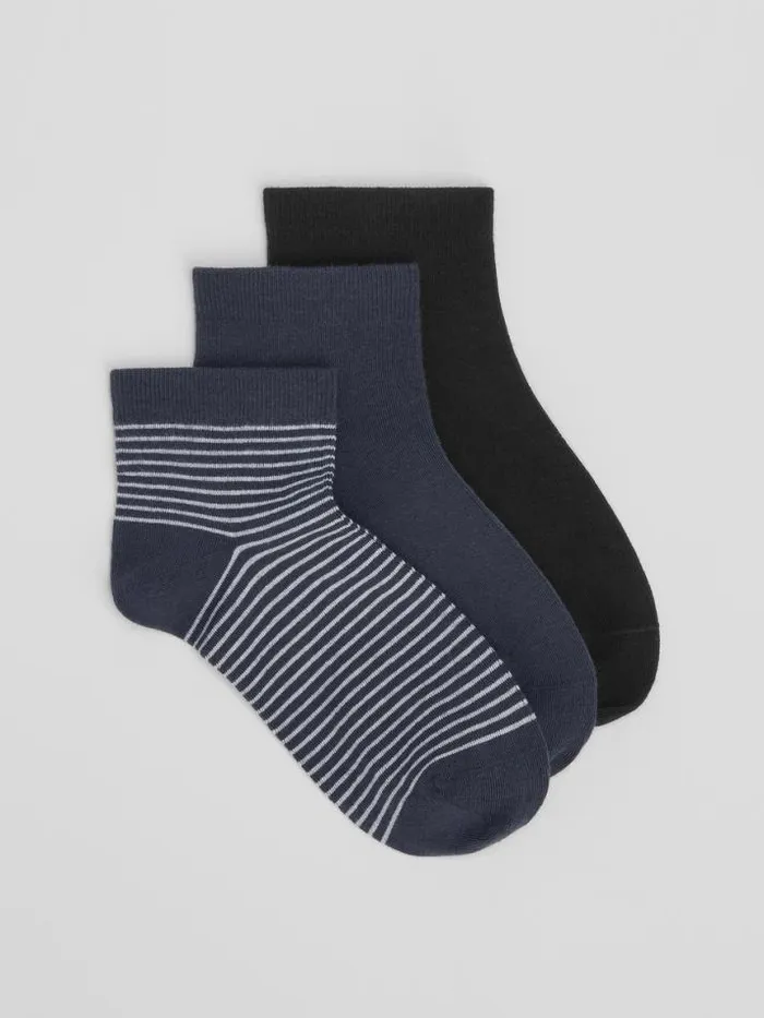 Shop Eileen Fisher Accessories Cotton Ankle Sock 3Pack Ocean