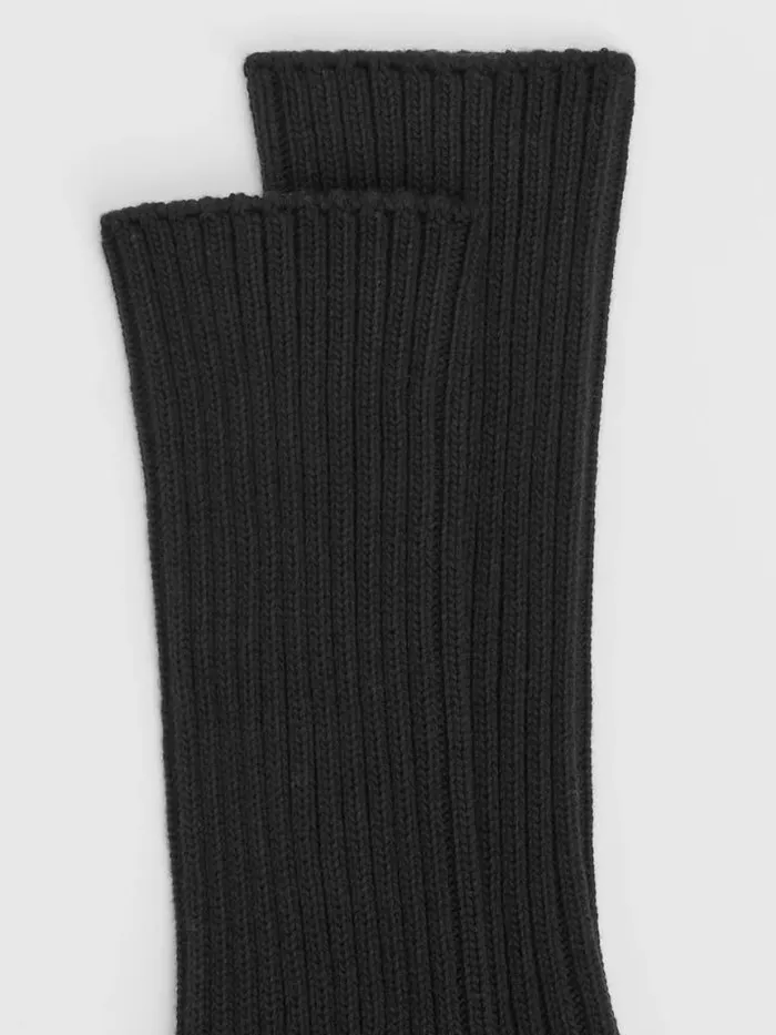 Shop Eileen Fisher Accessories Cotton Ribbed Trouser Sock Black