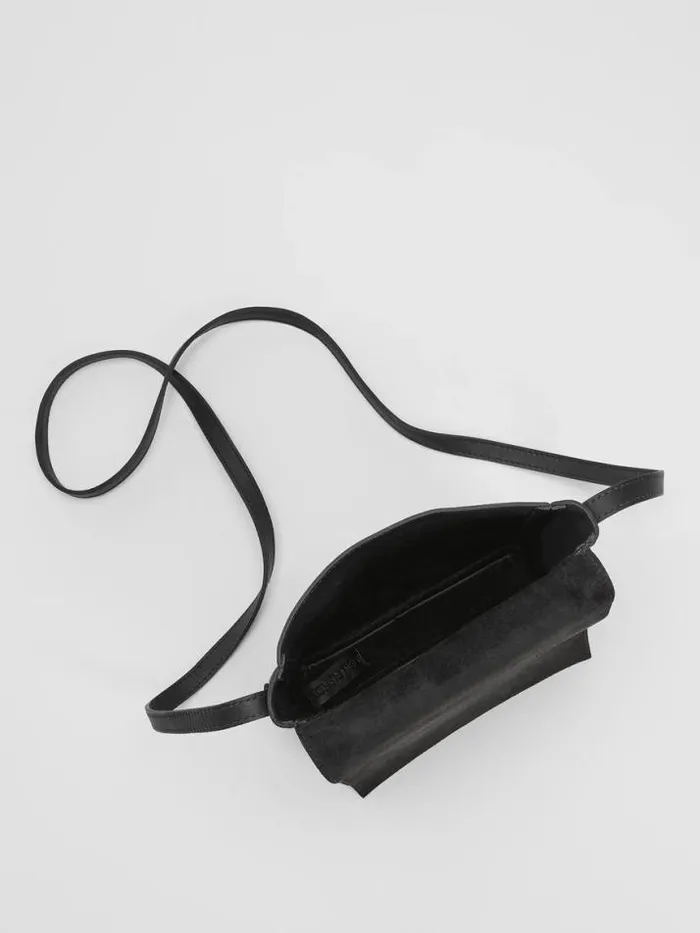 Shop Eileen Fisher Accessories Italian Leather Square Crossbody Bag Black