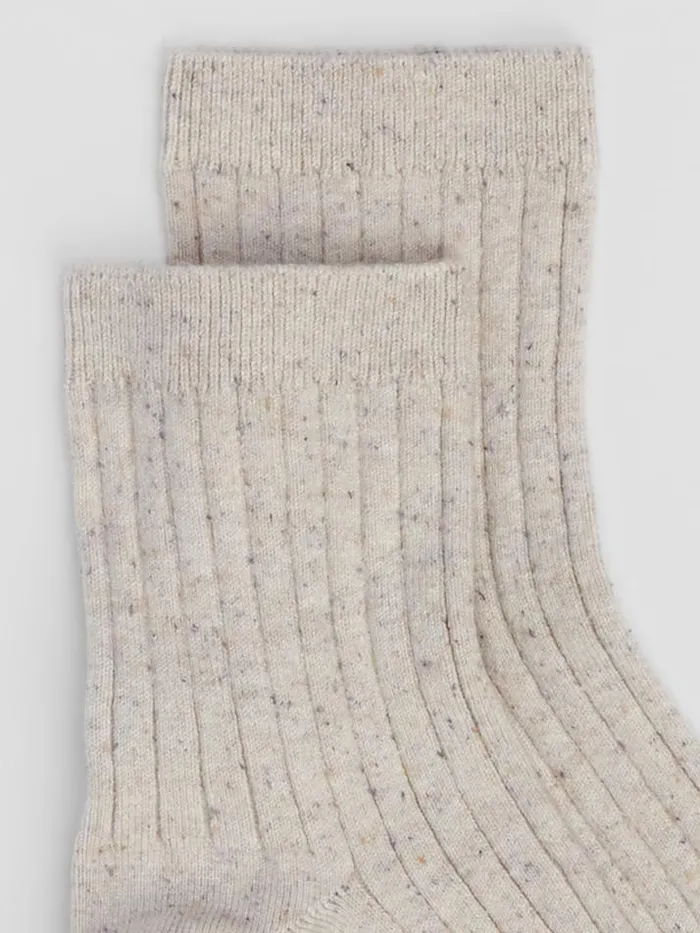 Shop Eileen Fisher Accessories Speckle Rib Quarter Crew Sock Natural