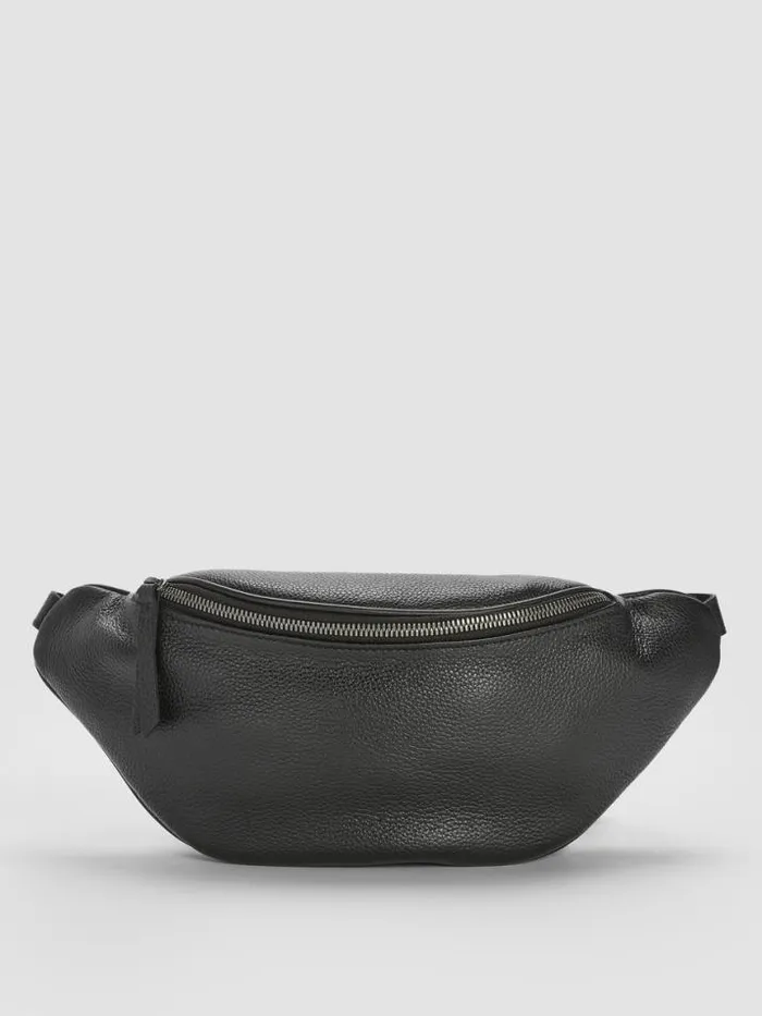 Shop Eileen Fisher Accessories Textured Italian Leather Belt Bag Black
