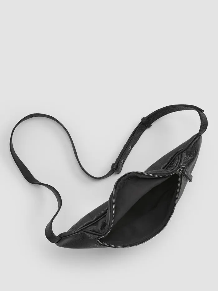 Shop Eileen Fisher Accessories Textured Italian Leather Belt Bag Black
