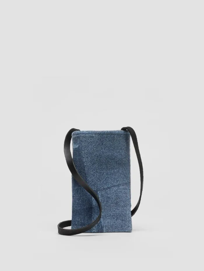 Shop Eileen Fisher Accessories Waste No More Denim Phone Pouch Indigo
