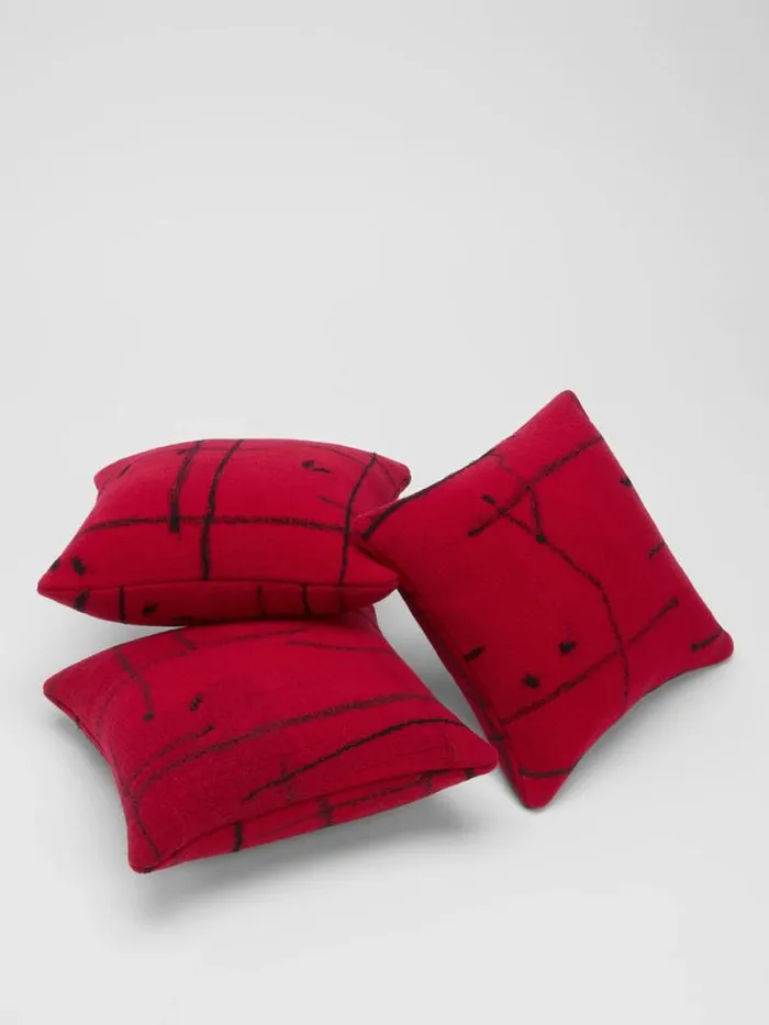 Shop Eileen Fisher Accessories Waste No More Felted Artisanal Pillow 11034 By 11034 Red